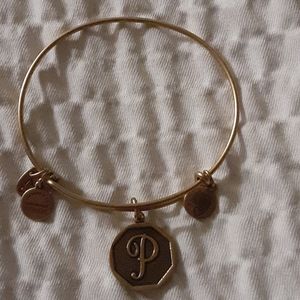 Alex and ani letter bracelet Gold